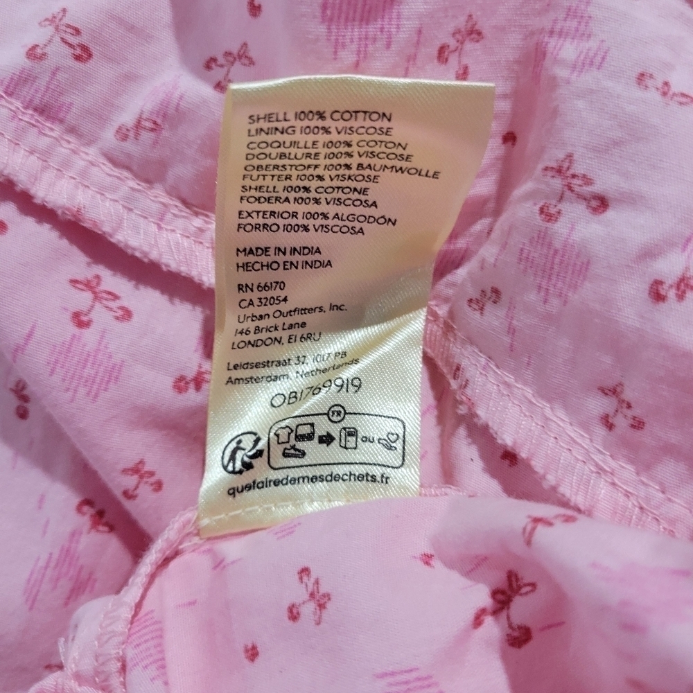 Free People Gabby Dress,  Cherry Print Mini A-Line Pink  So Cute!!! NWOT - Picture 5 of 10